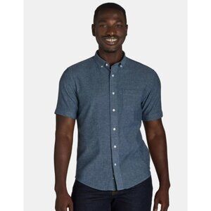 George Men's & Big Men's Short Sleeve Poplin Button-Up Shirt XL